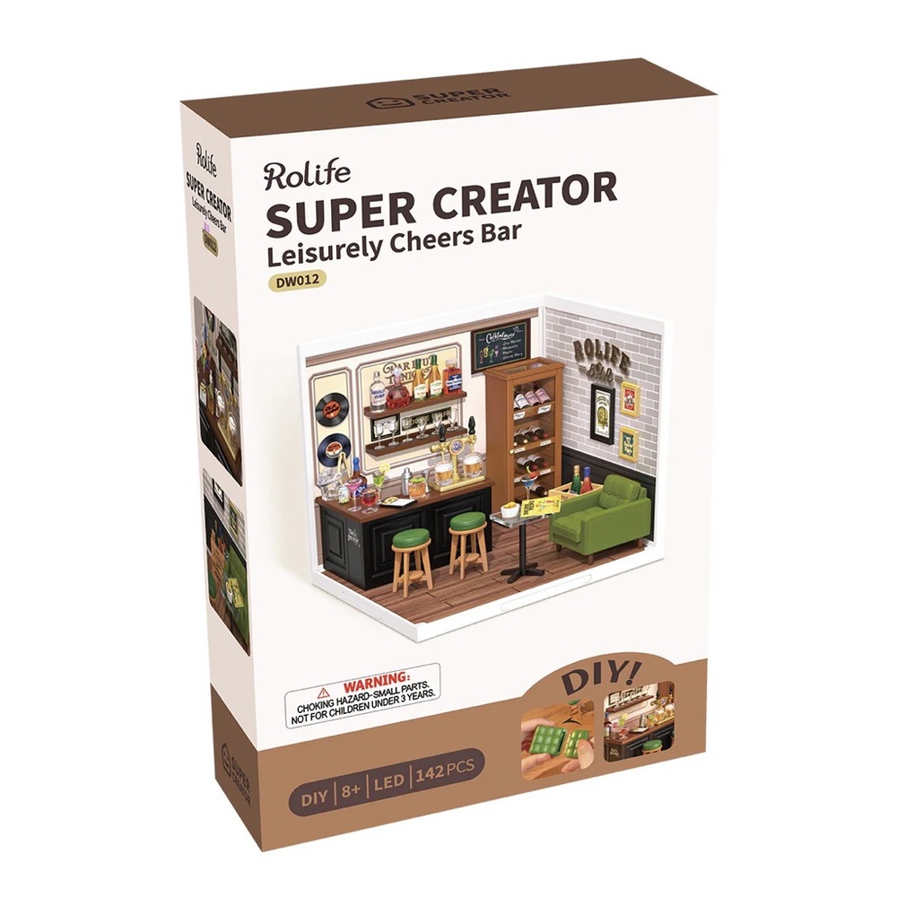 Rolife Super Creator Leisurely Cheers Bar DIY Miniature Kit